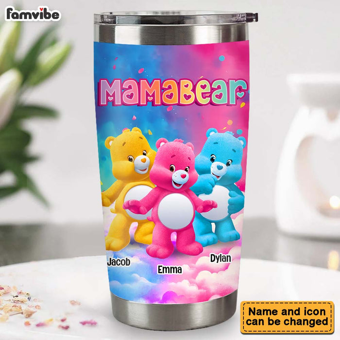 Personalized Gift For Mom Grandma Bear Colorful Steel Tumbler 32680 1