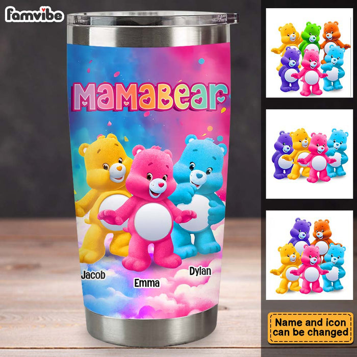 Personalized Gift For Mom Grandma Bear Colorful Steel Tumbler 32680 1