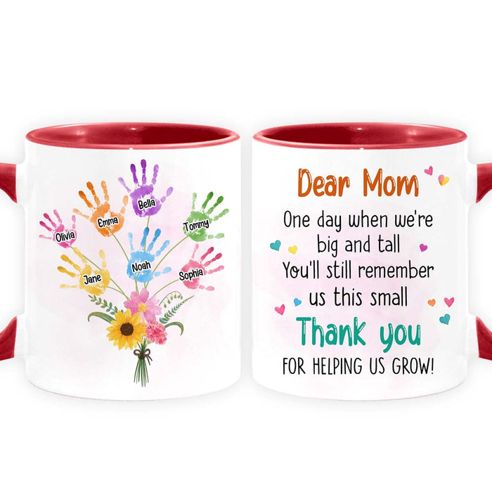 Personalized Gift For Mom Flower Handprint Mug 32685 1