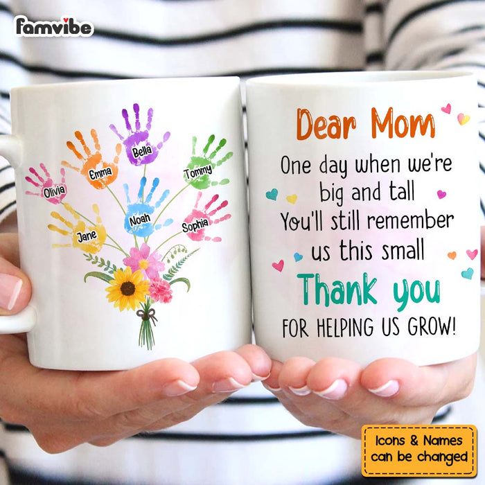 Personalized Gift For Mom Flower Handprint Mug 32685 1