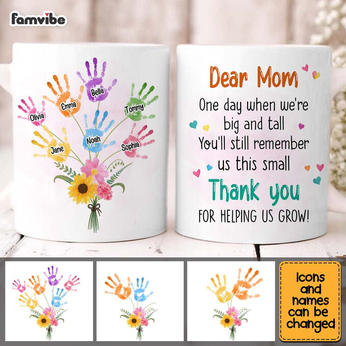 Personalized Gift For Mom Flower Handprint Mug 32685 1