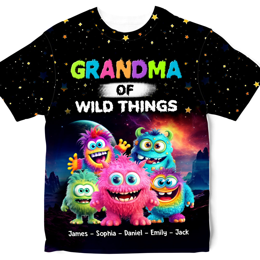 Personalized Gift For Grandma Of  Wild Things All-over Print T Shirt - Hoodie - Sweatshirt 32687 Primary Mockup