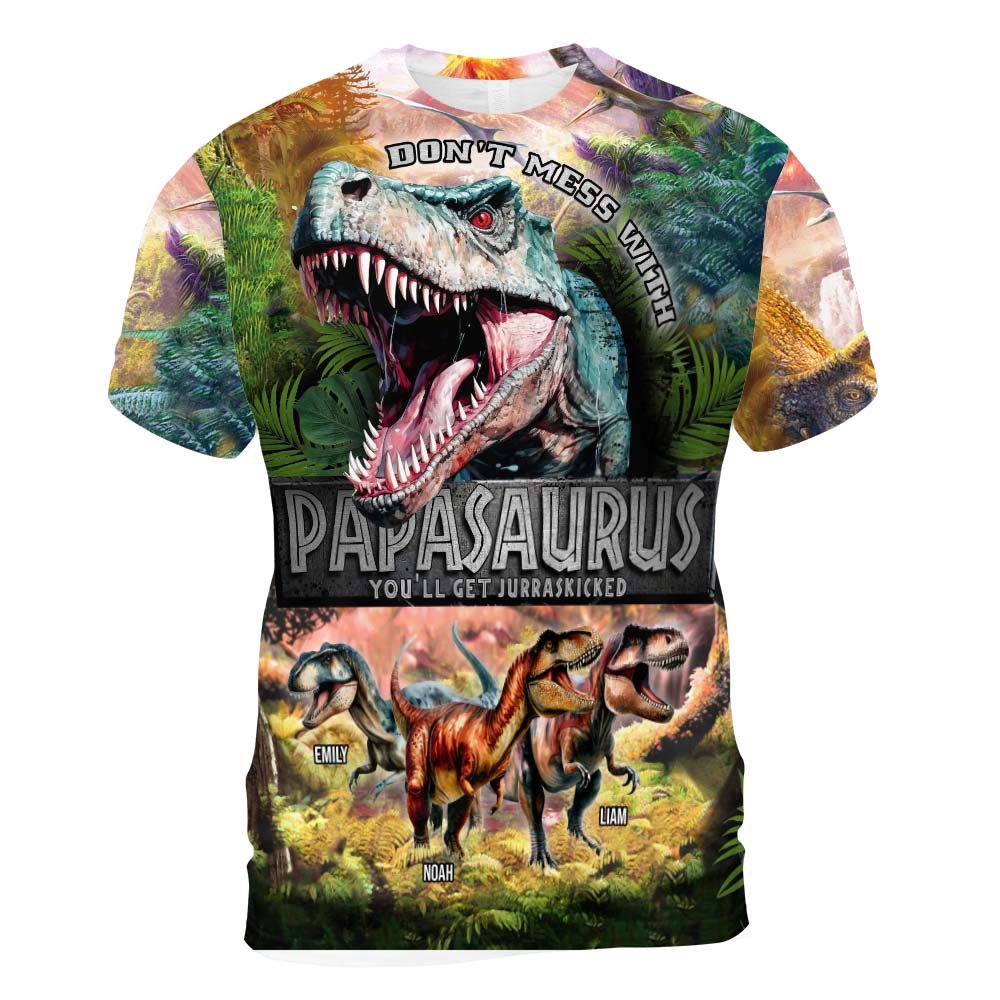 Personalized Gift For Papasaurus All-over Print T Shirt - Hoodie - Sweatshirt 32689 Primary Mockup