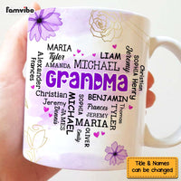 Personalized Gift For Grandma Word Art Purple Flowers Mug 32692 thumb 1