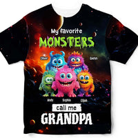 Personalized Gift For Grandpa My Favorite Little Monsters Call Me Grandpa All-over Print T Shirt 32695 thumb 1