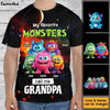 Personalized Gift For Grandpa My Favorite Little Monsters Call Me Grandpa All-over Print T Shirt 32695 1