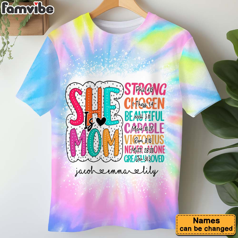 Personalized She Is Mom All-over Print T Shirt - Hoodie - Sweatshirt 32698 Primary Mockup