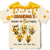 Personalized Gift For Grandma Reasons To Bee Happy All-over Print T Shirt 32699 1