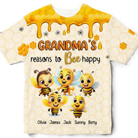 Personalized Gift For Grandma Reasons To Bee Happy All-over Print T Shirt 32699 thumb 1