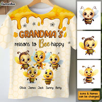 Personalized Gift For Grandma Reasons To Bee Happy All-over Print T Shirt 32699 thumb 1