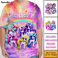 Personalized Gift For Grandma Nanacorn Rainbow All-over Print T Shirt 32702 thumb 1