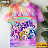 Personalized Gift For Grandma Nanacorn Rainbow All-over Print T Shirt 32702 thumb 1