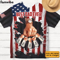 Personalized Gift For Dad US Flag Kids Fist Bump All-over Print T Shirt 32704 thumb 1