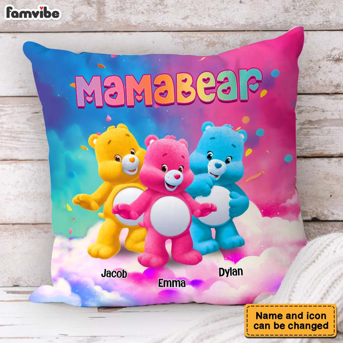 Personalized Gift For Mom Grandma Bear Colorful Pillow 32705 1