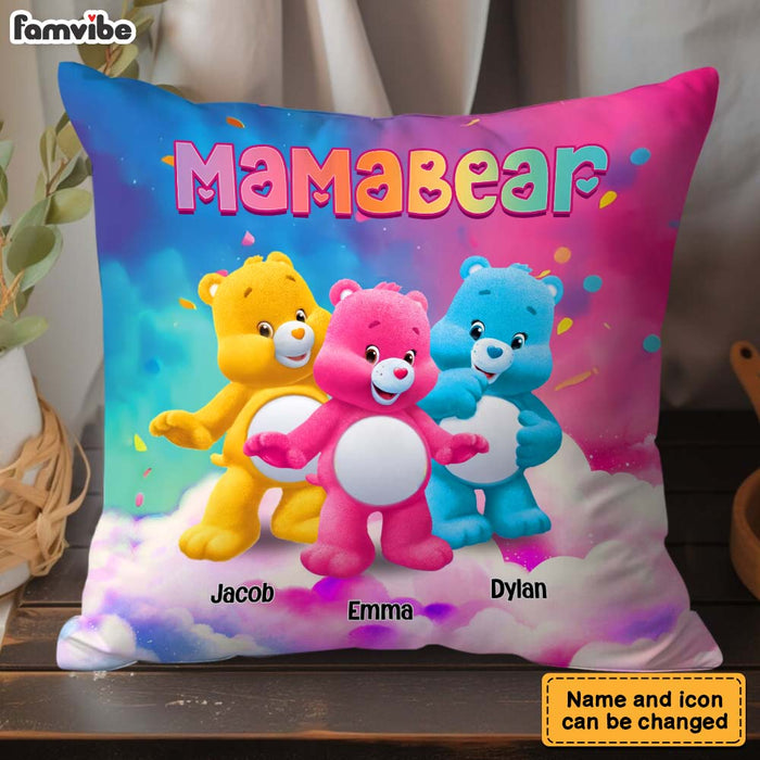 Personalized Gift For Mom Grandma Bear Colorful Pillow 32705 1