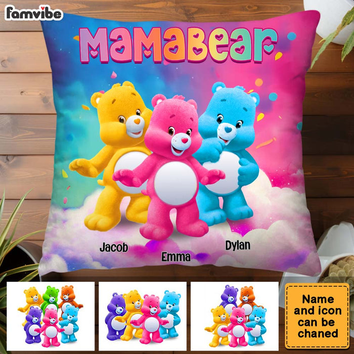 Personalized Gift For Mom Grandma Bear Colorful Pillow 32705 1