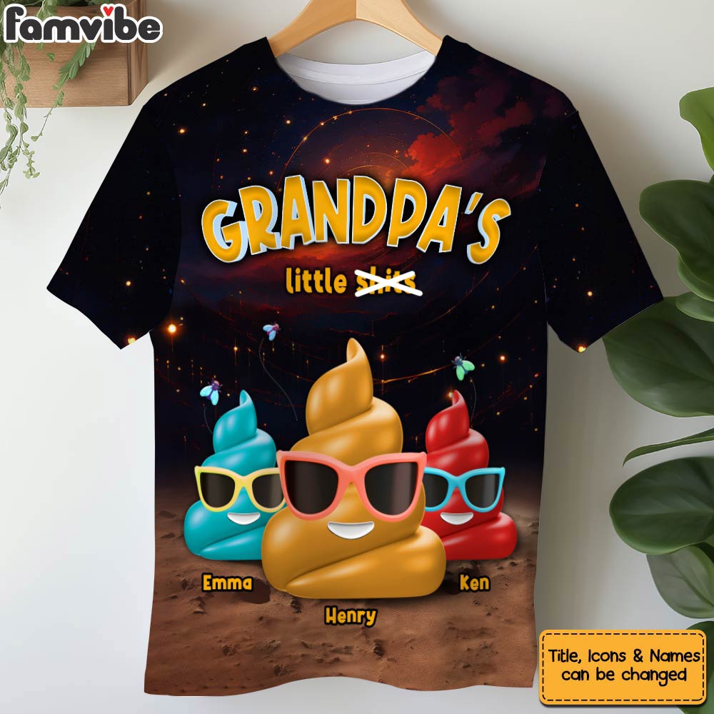 Gift For Grandpa Funny Little Sh*t All-over Print T Shirt - Hoodie - Sweatshirt 32707 Primary Mockup