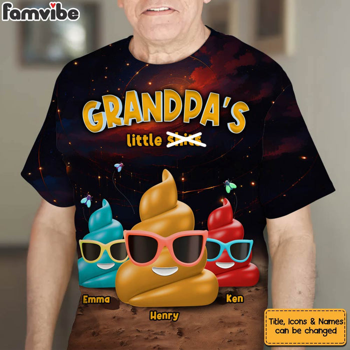 Personalized Gift For Grandpa Funny Little Sh*t All-over Print T Shirt - Hoodie - Sweatshirt 32707 1