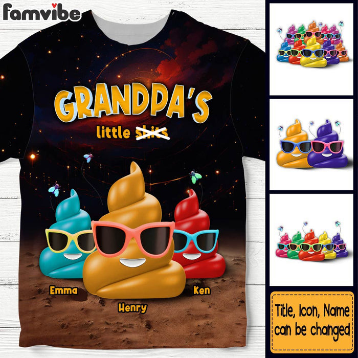 Personalized Gift For Grandpa Funny Little Sh*t All-over Print T Shirt - Hoodie - Sweatshirt 32707 1
