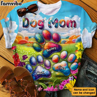 Personalized Gift For Dog Mom Floral Paws All-over Print T Shirt 32709 thumb 1
