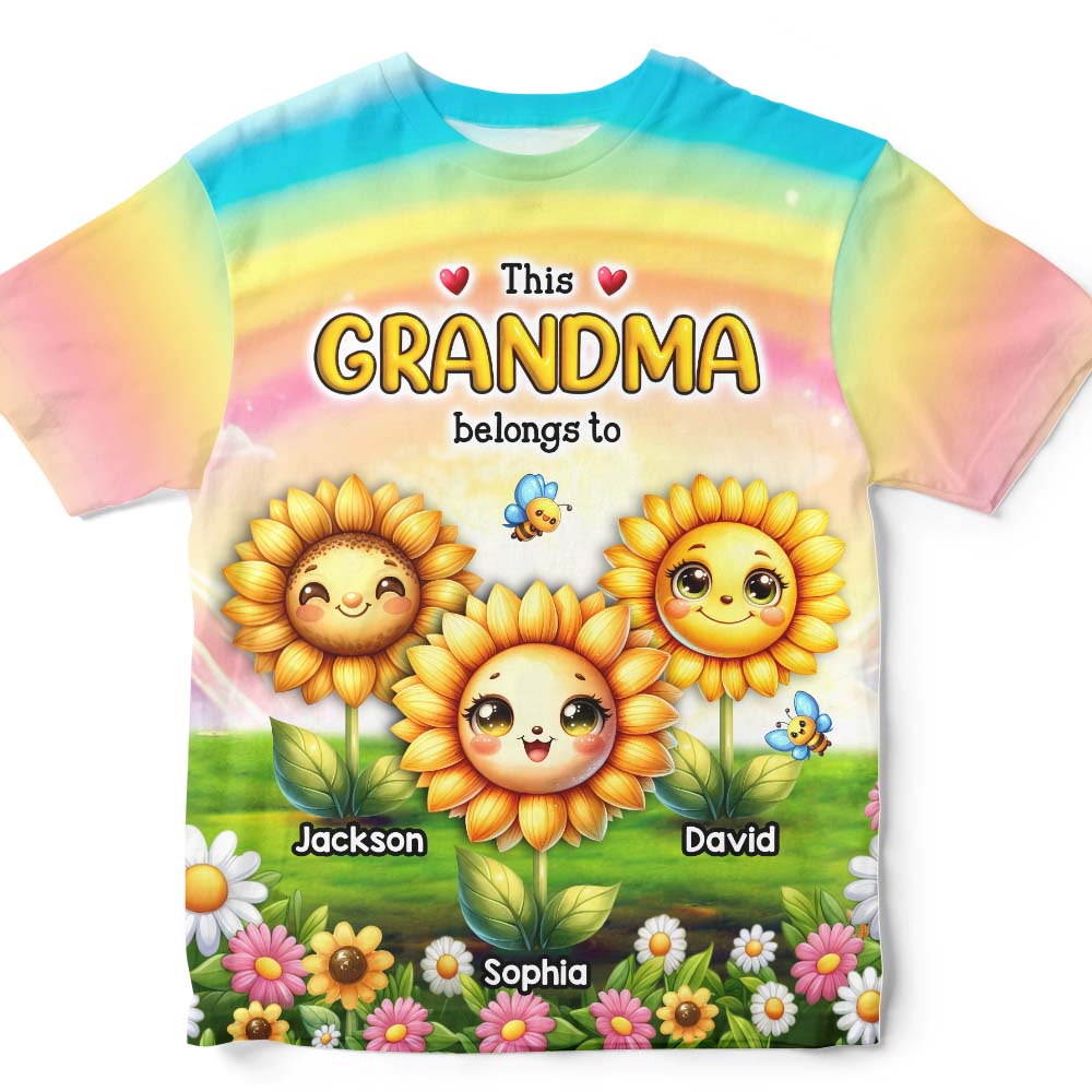 Personalized Gift For Grandma This Sunflowers Belongs To All-over Print T Shirt - Hoodie - Sweatshirt 32712 Primary Mockup