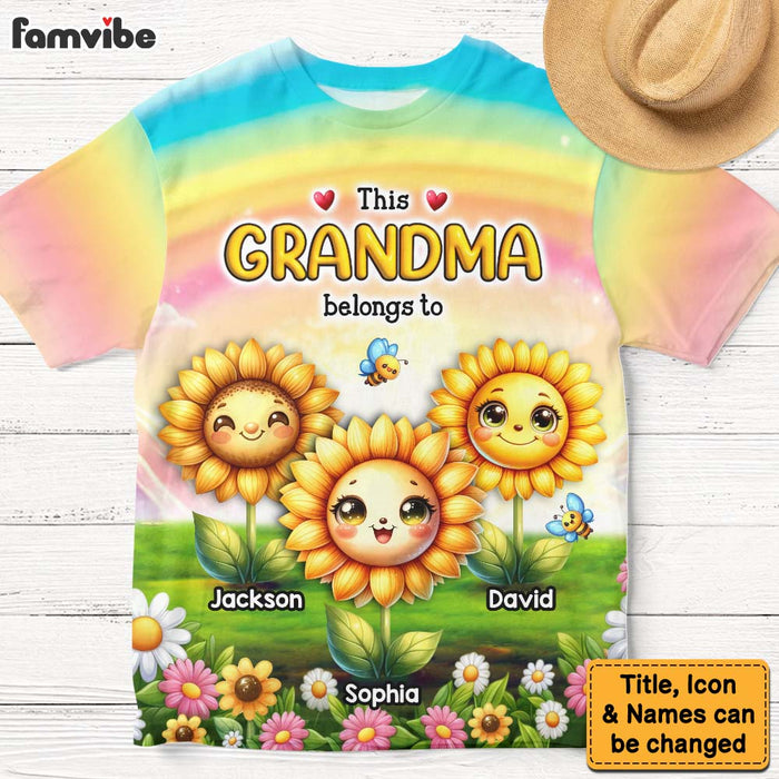 Personalized Gift For Grandma This Sunflowers Belongs To All-over Print T Shirt 32712 1