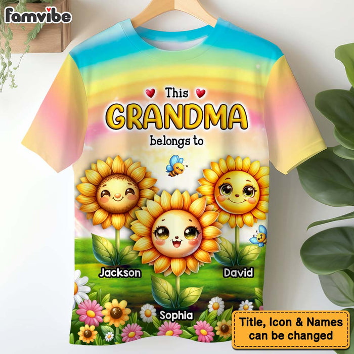 Personalized Gift For Grandma This Sunflowers Belongs To All-over Print T Shirt 32712 1