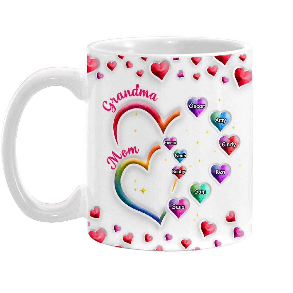 Personalized Gift For Grandma 2 Heart Mug 32721 Primary Mockup