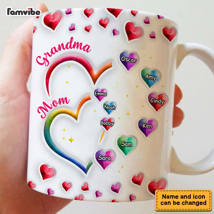 Personalized Gift For Grandma 2 Heart Mug 32721 1