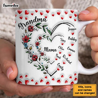 Personalized Gift For Grandma Floral Heart Mug 32722 thumb 1