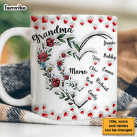 Personalized Gift For Grandma Floral Heart Mug 32722 thumb 1
