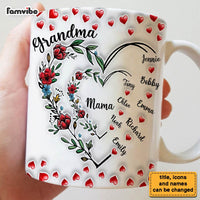 Personalized Gift For Grandma Floral Heart Mug 32722 thumb 1