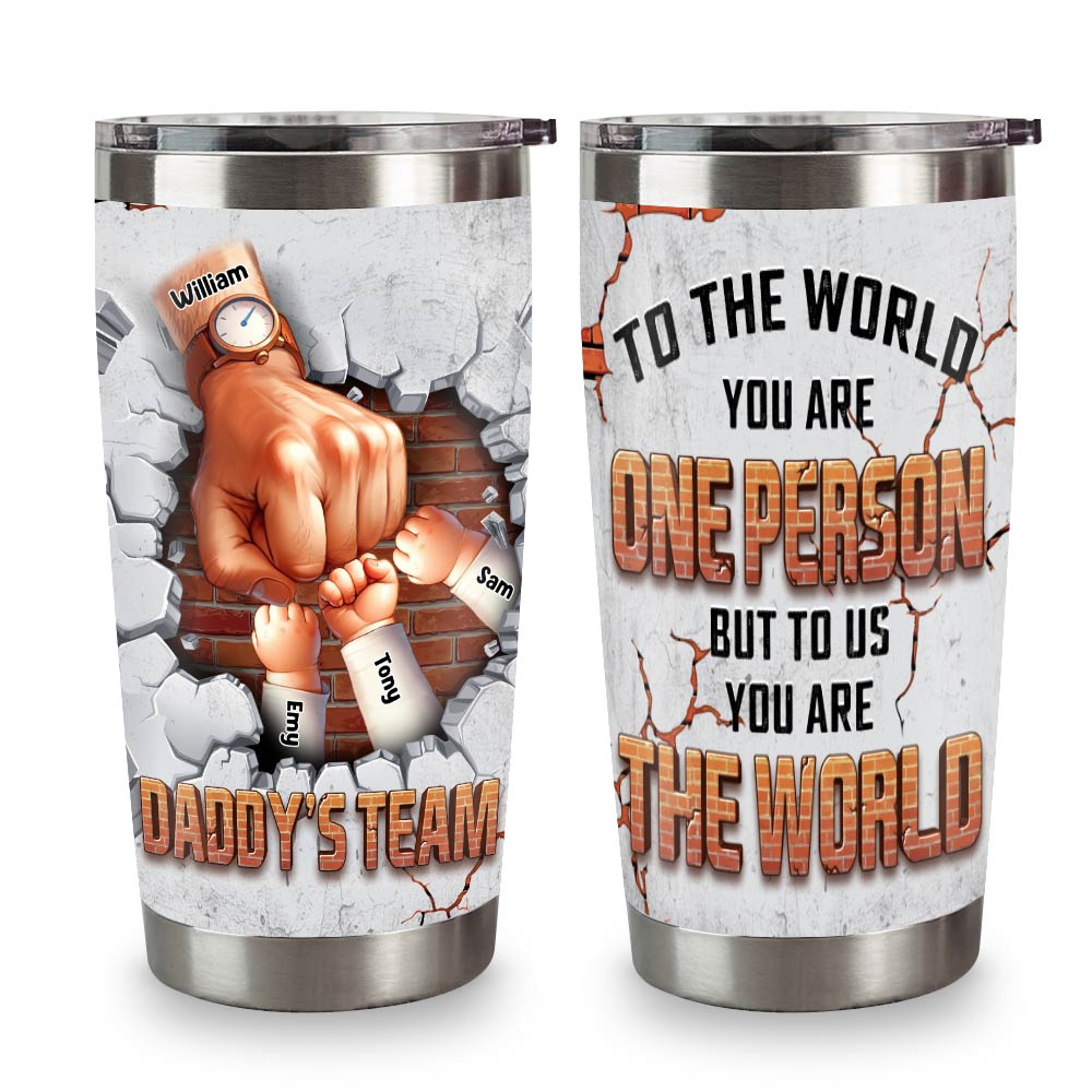 Personalized Daddy's Team To The World Steel Tumbler 32723 Primary Mockup
