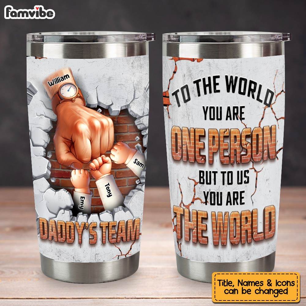 Personalized Daddy's Team To The World Steel Tumbler 32723 Primary Mockup