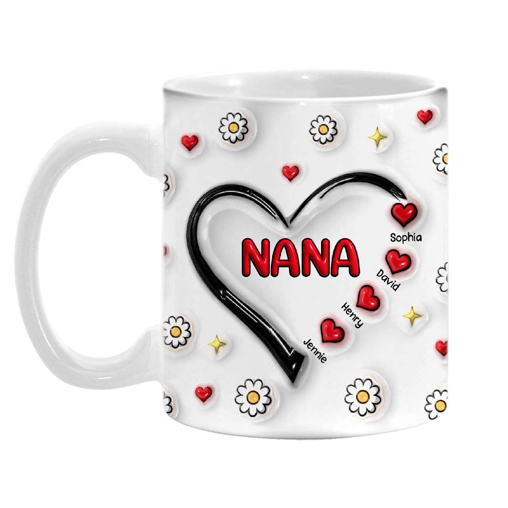 Personalized Gift For Grandma Heart 3D Inflated Effect Mug 32724 Primary Mockup