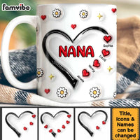 Personalized Gift For Grandma Heart 3D Inflated Effect Mug 32724 thumb 1