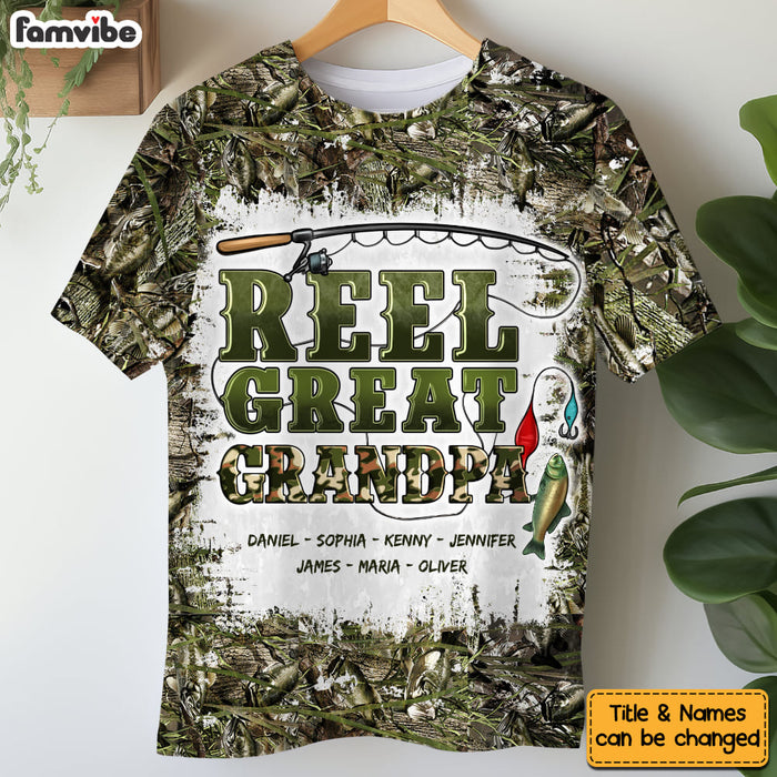 Personalized Gift For Grandpa Fishing Camo All-over Print T Shirt - Hoodie - Sweatshirt 32726 1