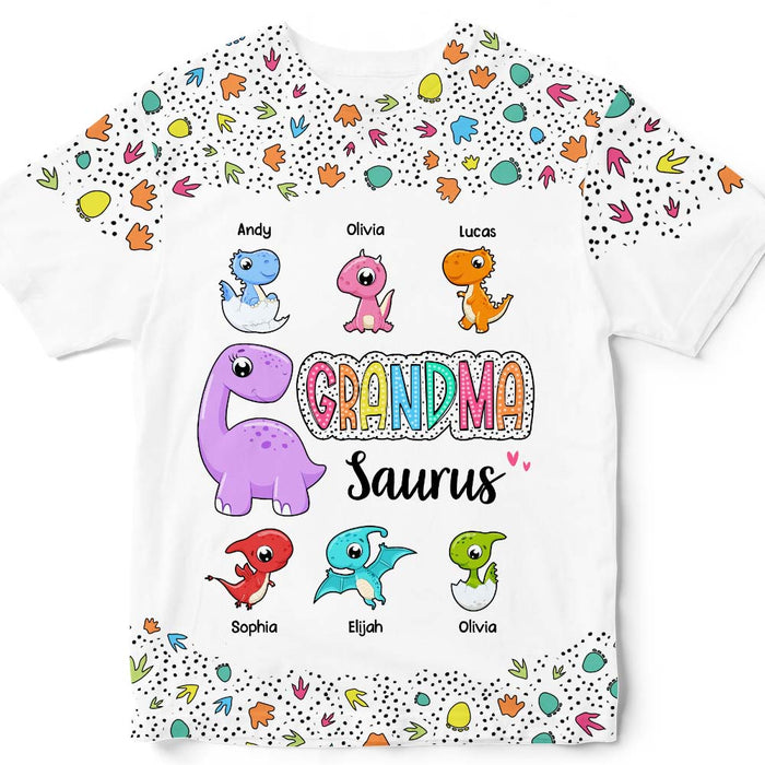 Personalized Gift For Grandma Saurus All-over Print T Shirt - Hoodie - Sweatshirt 32734 1