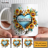 Personalized Gift For Grandma 3D Effect Heart Carnation Mug 32737 thumb 1