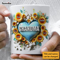 Personalized Gift For Grandma 3D Effect Heart Carnation Mug 32737 thumb 1