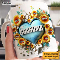 Personalized Gift For Grandma 3D Effect Heart Carnation Mug 32737 thumb 1