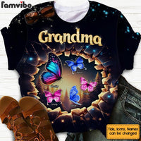 Personalized Gift For Grandma Butterfly 3D Effect All-over Print T Shirt - Hoodie - Sweatshirt 32738 thumb 1