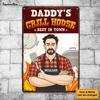 Personalized Gift For Dad Grill House Metal Sign 32741 thumb 1