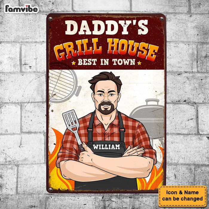 Personalized Gift For Dad Grill House Metal Sign 32741 1