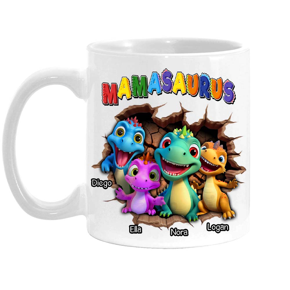 Personalized Gift for Mom Grandma Mamasaurus 3D Icon Mug 32753 Primary Mockup
