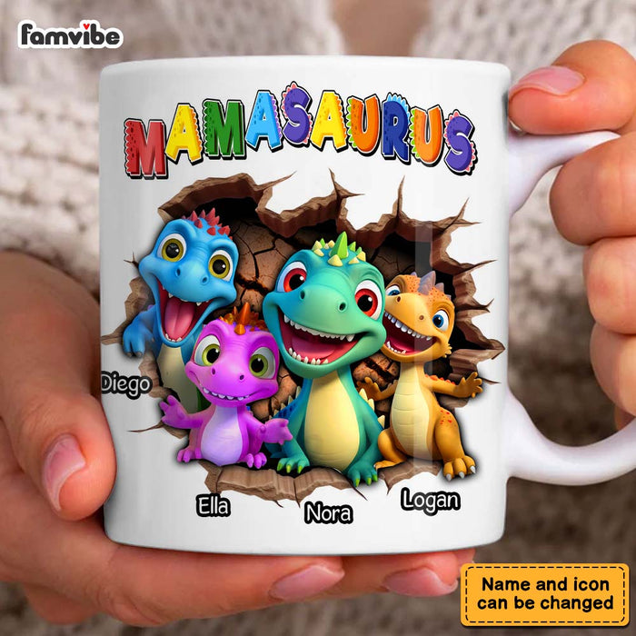 Personalized Gift for Mom Grandma Mamasaurus 3D Icon Mug 32753 1