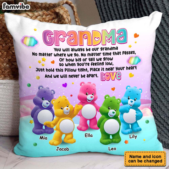 Personalized To Grandma Colorful Bear 3D Pillow 32754 1