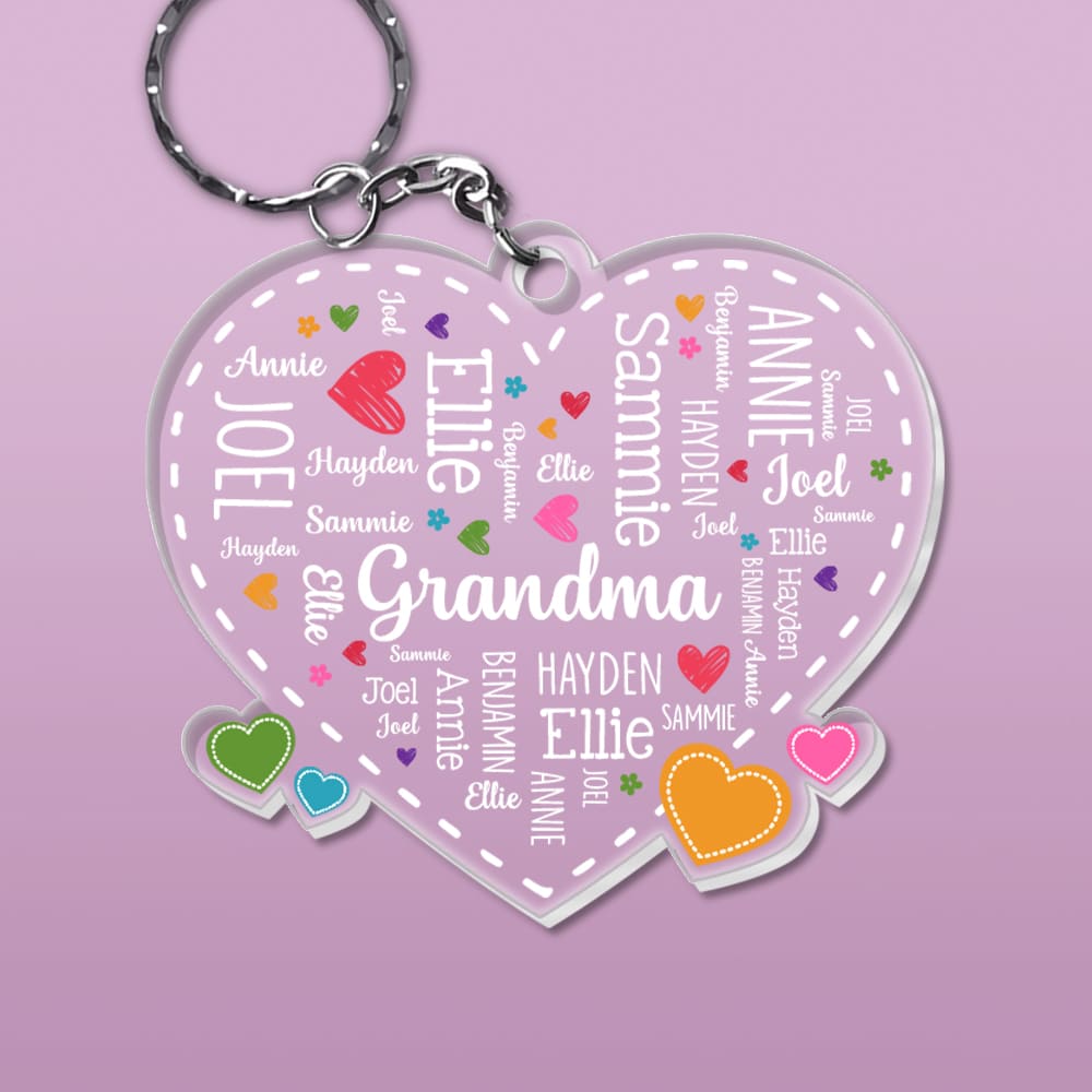 Personalized Gift For Grandma Word Art Acrylic Keychain 32755 Primary Mockup