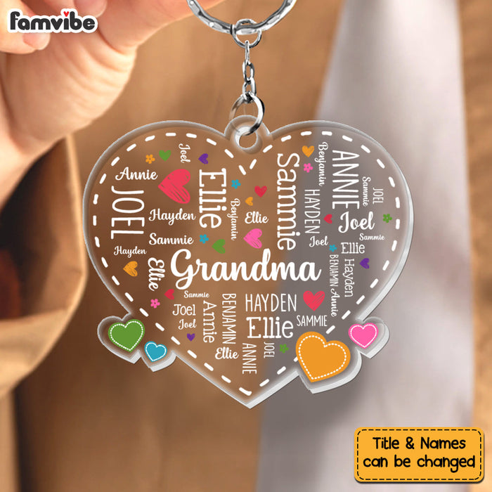 Personalized Gift For Grandma Word Art Acrylic Keychain 32755 1