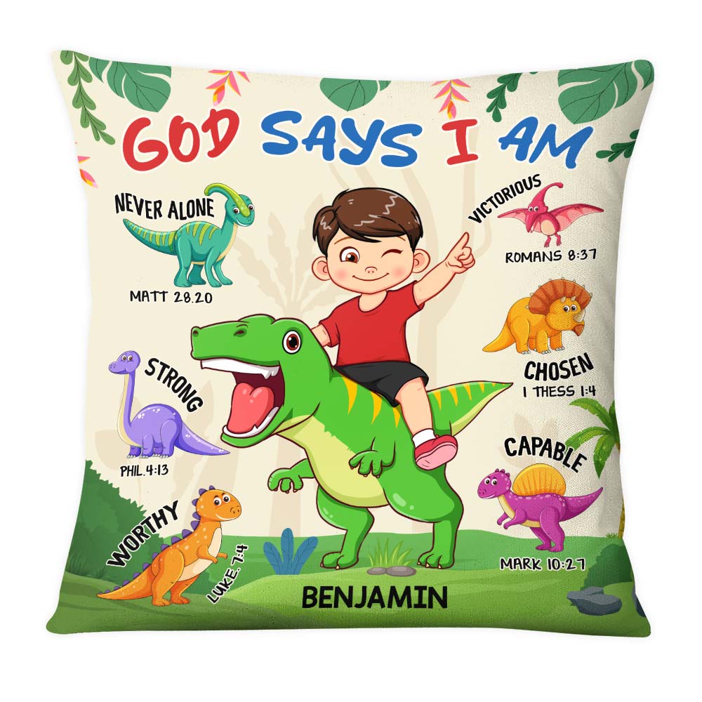 Personalized Gift For Grandson God Says I Am Pillow 32758 Primary Mockup